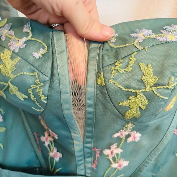 NWT Flower Embroidery Tulle Prom Dresses Tea Length - Picture 7 of 10